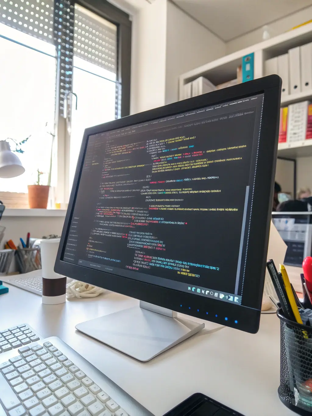 A close-up shot of a computer screen displaying HTML code, emphasizing the foundational nature of this module in web development.
