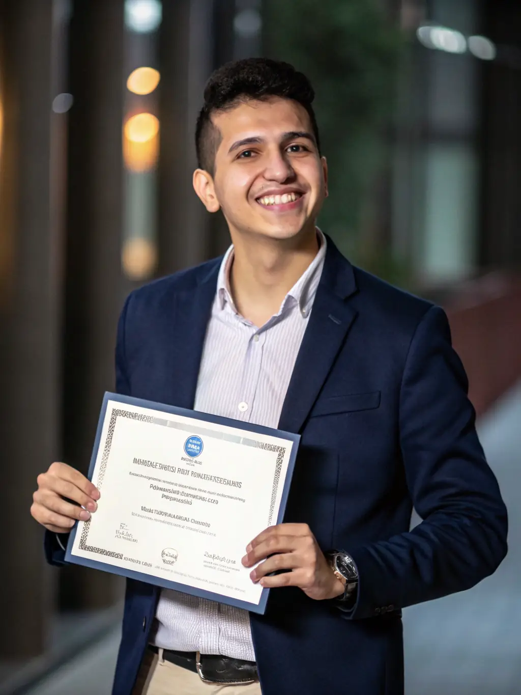 A graduate of CodeCampUK receiving a job offer, symbolizing career success and placement assistance.